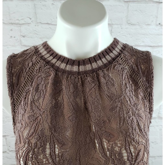 Free People Mauve/Pinkish/Taupe Lace Top ~ Size XS / Extra Small - Picture 4 of 12